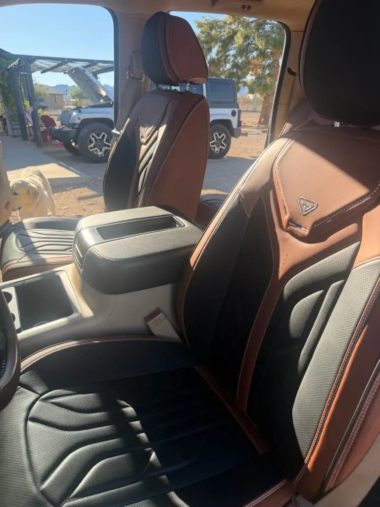 Jackson GMC SUV front seats with brown and black upholstery